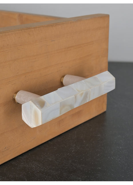 Unique Mother of Pearl Cabinet Pulls, Pulls for Drawers, Cabinet Hardware - Hexagon Shape Pull