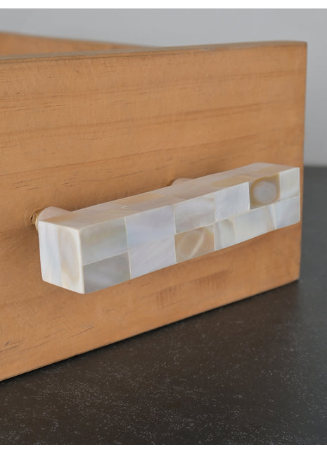 Unique Mother of Pearl Cabinet Pulls, Pulls for Drawers, Cabinet Hardware - Square Shape Pull