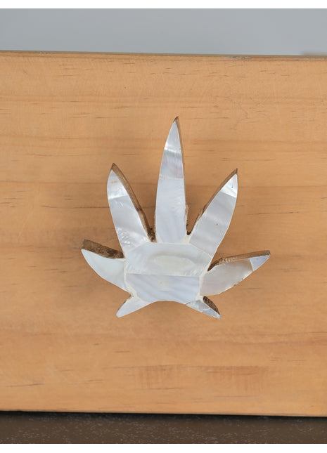 Unique Mother of Pearl Leaf Shape Cabinet Knob