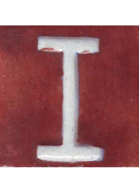 White I Alphabet Brown Base Tile (2x2)
