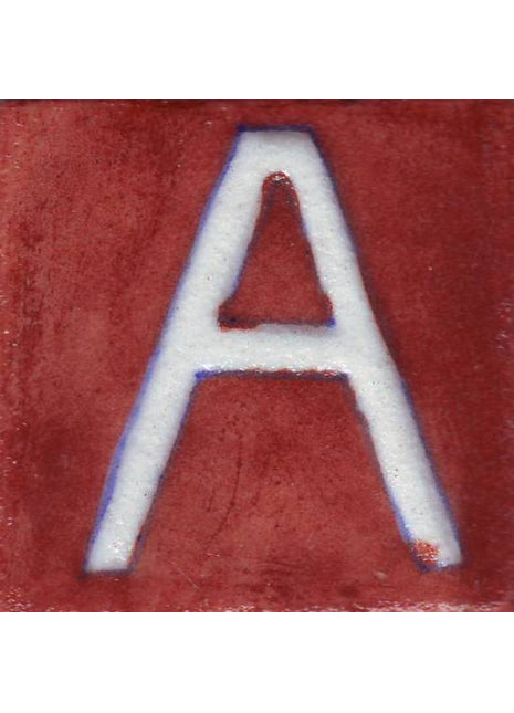 White A Alphabet Brown Base Tile (2x2)