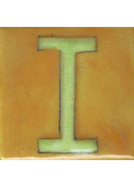 Lime Green I Alphabet Yellow Tile (2x2)
