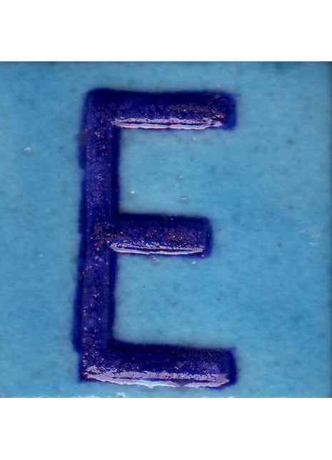 Blue E Alphabet Turquoise Base Tile (2x2)