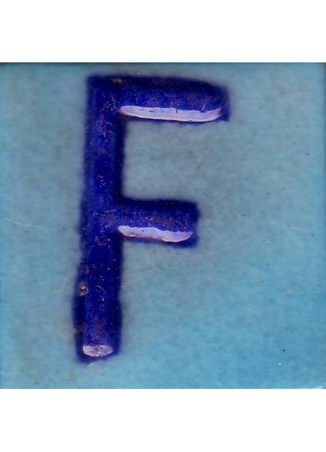 Blue F Alphabet Turquoise Base Tile (2x2)
