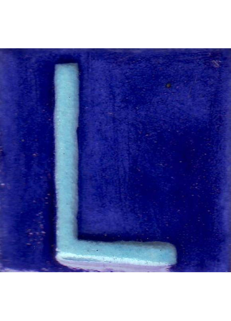 Turquoise L Alphabet Blue Base Tile (2x2)