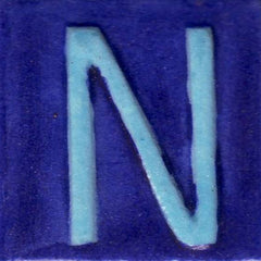 Blue Base Turquoise Alphabet Tiles