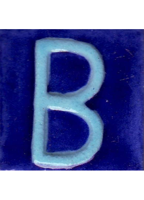 Turquoise B Alphabet Blue Tile (2x2)