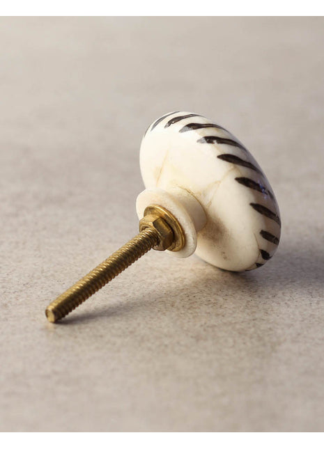 Black And White Design Resin Bone Dresser Cabinet Knob