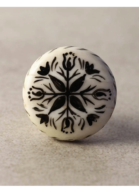 Black And White Design Resin Bone Dresser Cabinet Knob