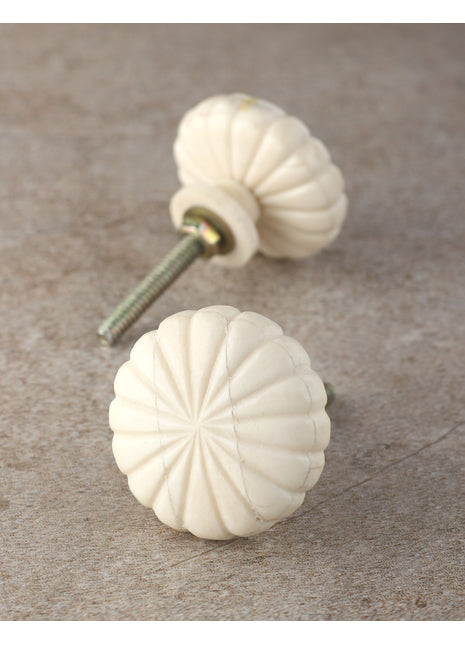 Vintage White Seashell Design Resin Bone Bathroom Cabinet Knob
