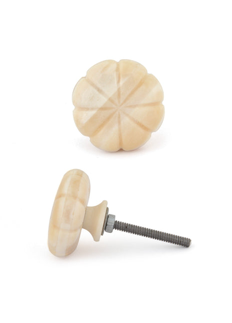 Flower Hand Painted Bone Knob