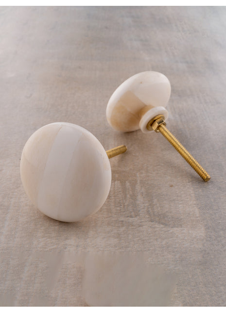 Cream and White Bone Knobs (Medium)