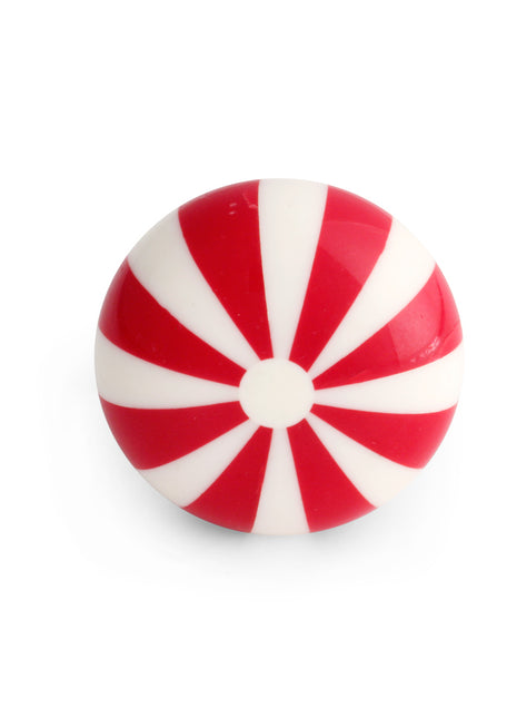 Stylish Red Lining On White Resin Bone Bathroom Cabinet Knob
