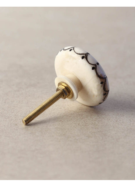 Unique White And Black Designer Resin Bone Dresser Cabinet Knob
