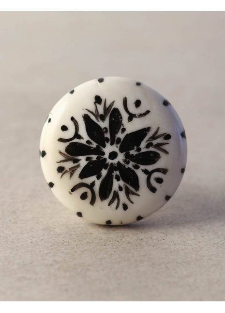 Unique White And Black Designer Resin Bone Dresser Cabinet Knob