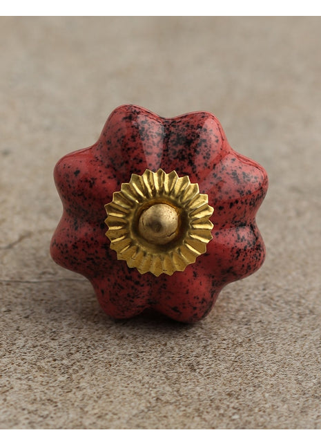 Reddish-Brown Ceramic Textured Handmade Door Knobs