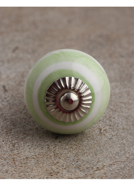 Spiral Light Green And White Kitchen Cabinet Knob