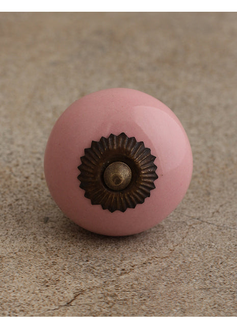Solid Pink Handmade Ceramic Kitchen Cabinet Knob