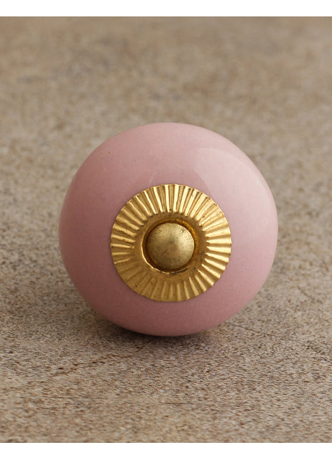 Solid Pink Handmade Ceramic Kitchen Cabinet Knob