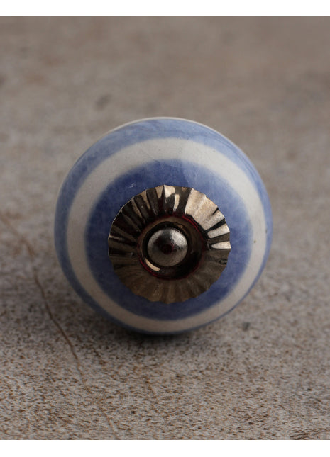 White And Light Purple Spiral Hand Painted Cabinet Knob