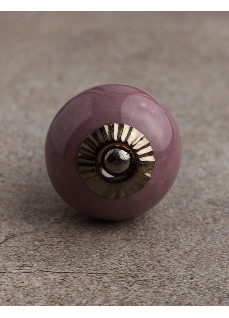 Round Solid Plum Color Ceramic Door Knob