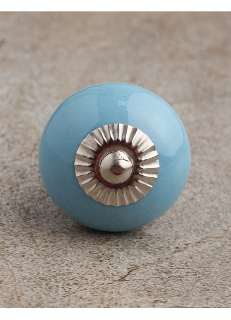 Solid Turquoise Ceramic Dresser Cabinet Knob