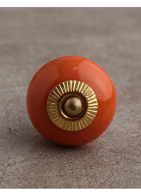 Solid Orange Colored Drawer Knob