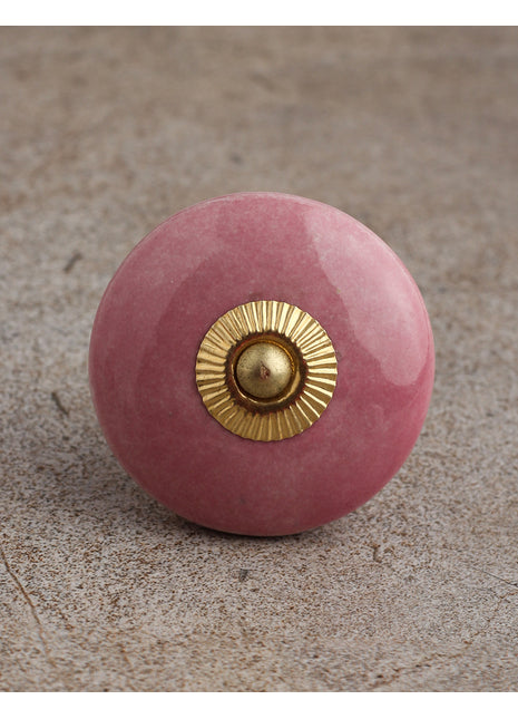 Solid Pink Ceramic Door Knob