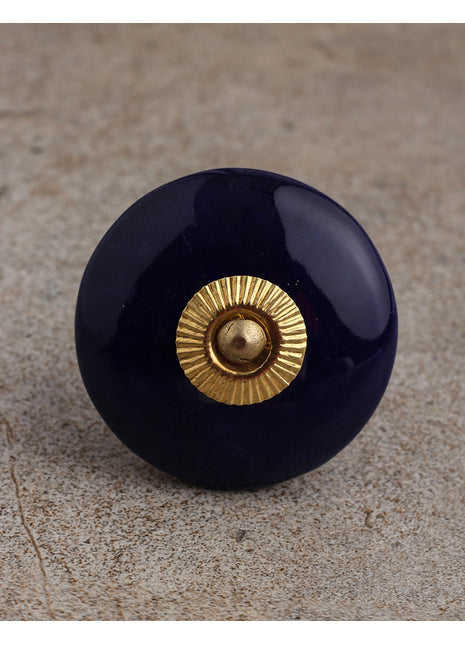Solid Blue Ceramic Dresser Cabinet Knob
