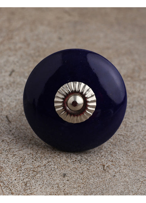 Solid Blue Ceramic Dresser Cabinet Knob