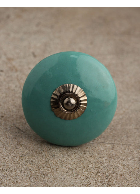 Solid Lime Green Ceramic Dresser Cabinet Knob