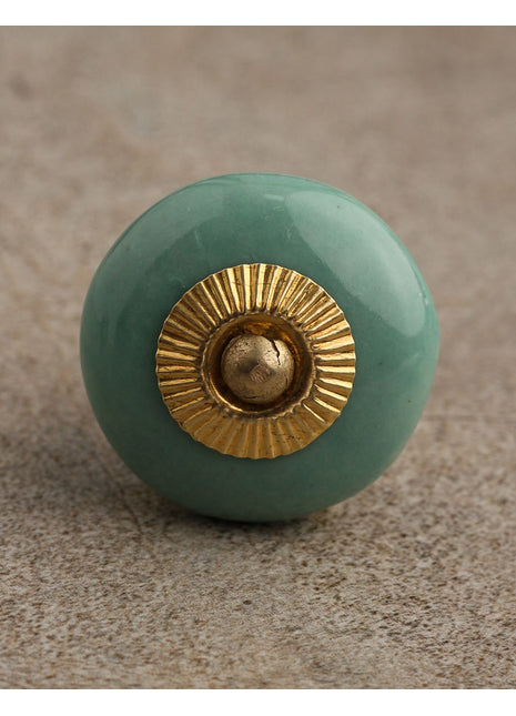 Designer Mint Ceramic Dresser Cabinet Knob