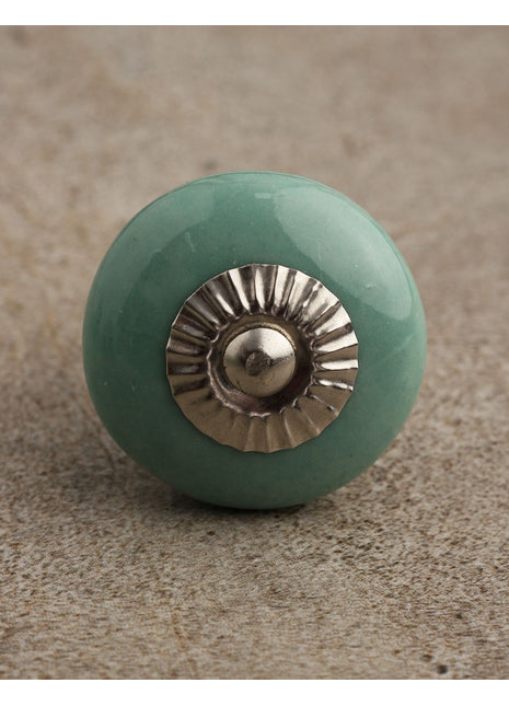 Designer Mint Ceramic Dresser Cabinet Knob