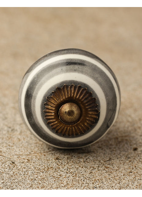 Gray and White Base Cabinet knob