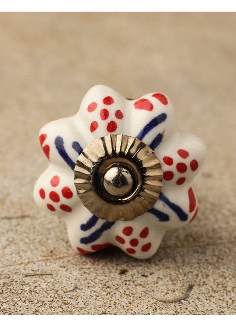 White Hand painted Stylish Ceramic Cabinet Drawer Knob