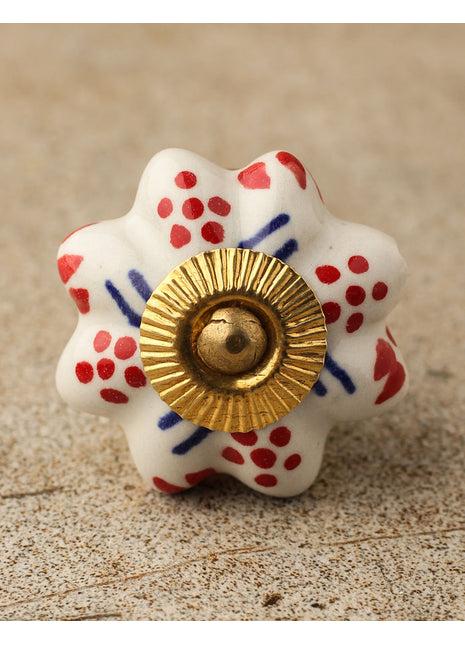 White Hand painted Stylish Ceramic Cabinet Drawer Knob