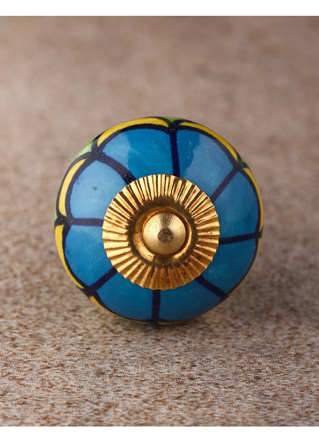 Turquoise And Green Ceramic Bathroom Drawer Knob