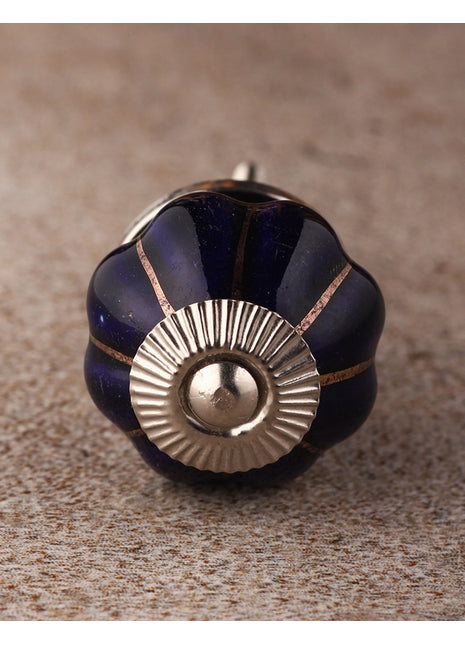 Elegant Blue Kitchen Cabinet Knob With Golden Design