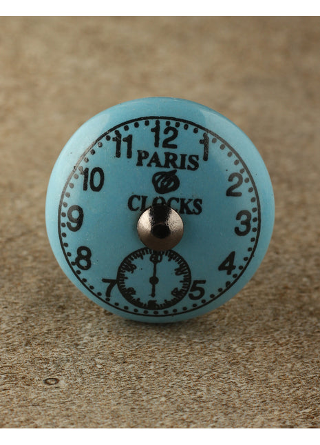 Turquoise Clock Ceramic Knob