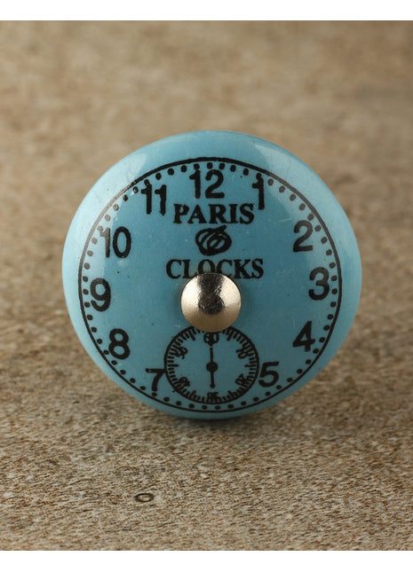 Turquoise Clock Ceramic Knob