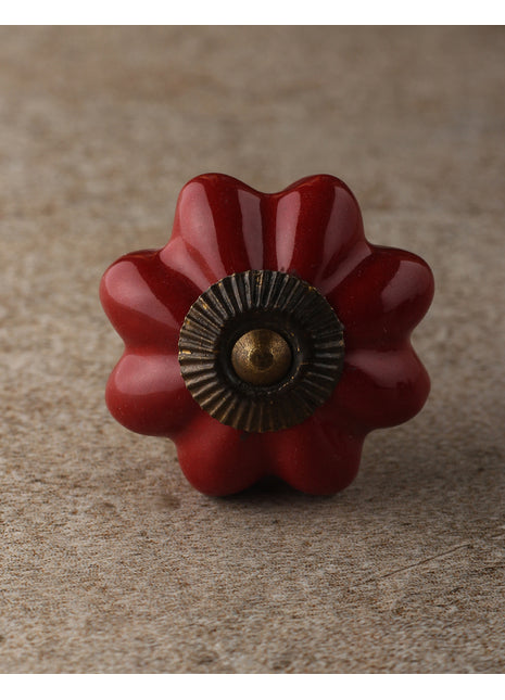 Stylish Maroon Handpainted Ceramic Drawer Knob