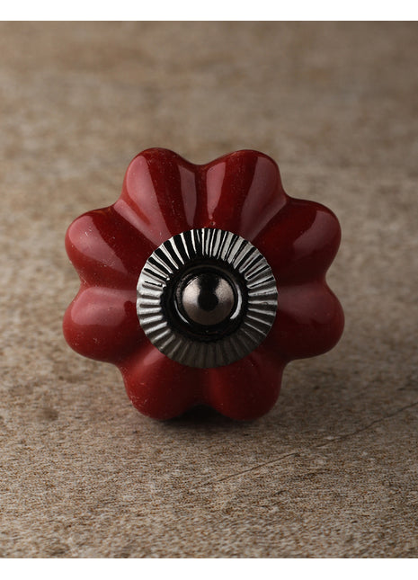 Stylish Maroon Handpainted Ceramic Drawer Knob