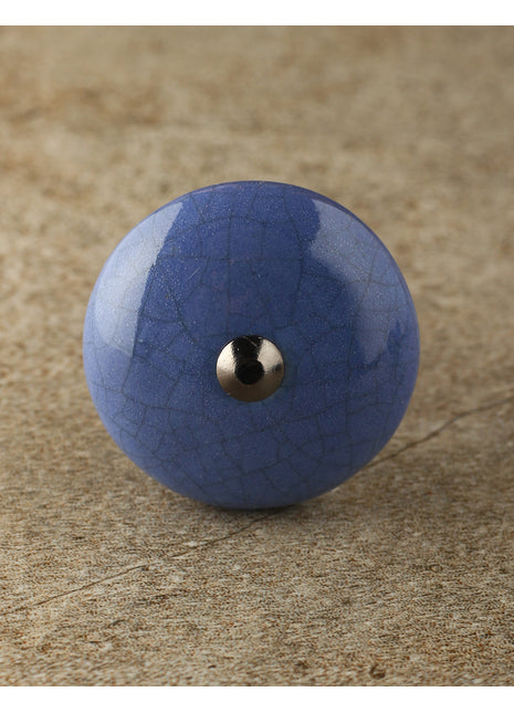 Blue Crackle Round Ceramic Dresser Cabinet Knob