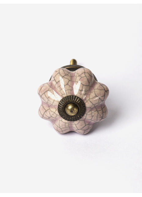Purple Cracked Round Ceramic Cabinet Knob
