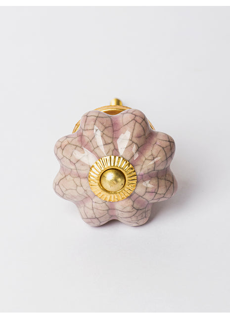 Purple Cracked Round Ceramic Cabinet Knob