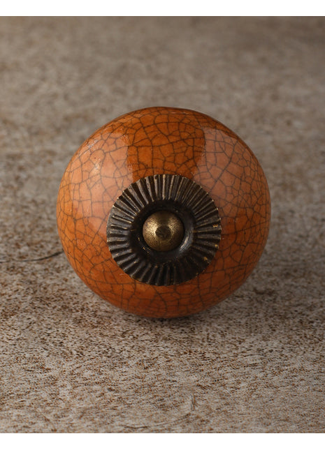 Crackle Brown Ceramic Cabinet Drawer Knob