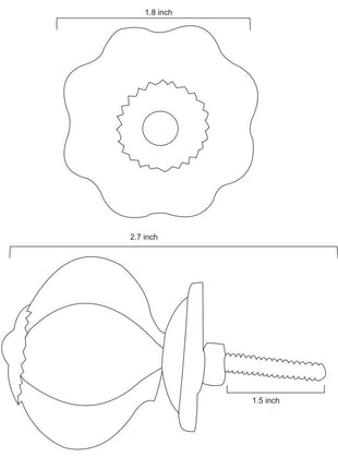 Floral White Royal Ceramic Door Knob With Multicolor Print