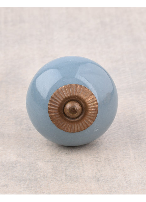 Round Steel Gray Color Ceramic Drawer Cabinet Knob
