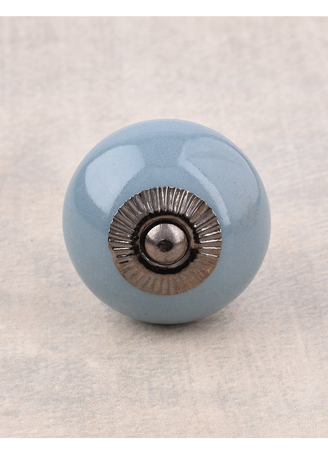 Round Steel Gray Color Ceramic Drawer Cabinet Knob