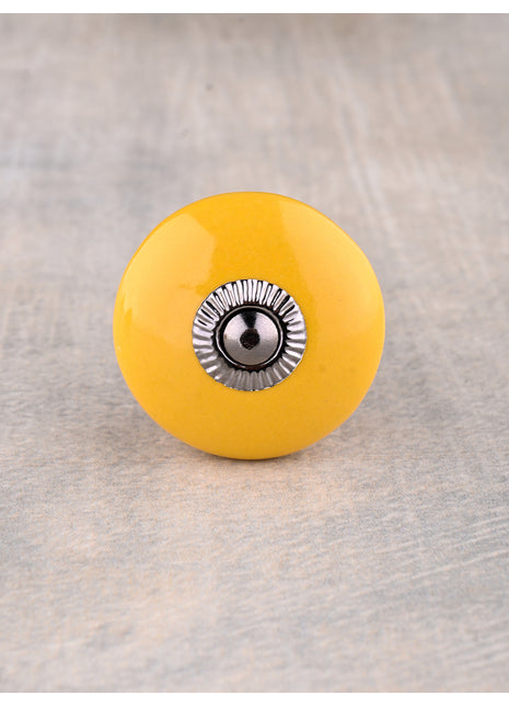 Round Solid Yellow Ceramic Door Knob